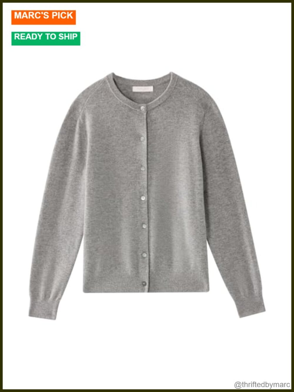100% Merino Wool Cardigan Women Crew Neck Shell Button Sweater